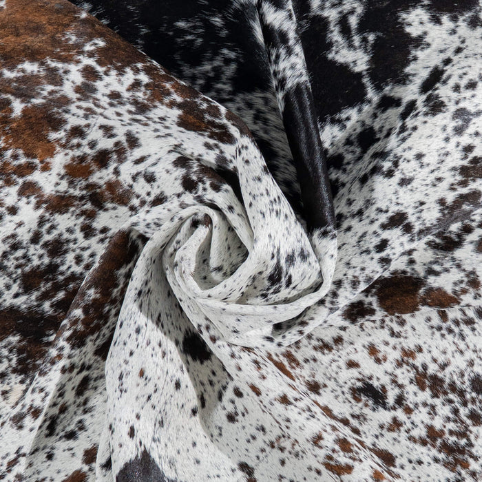 Brazilian Black Salt and Pepper Cowhide Rug Size 7'9" L x 6'7" W 3090