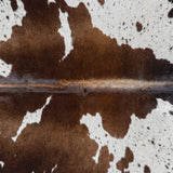 Brazilian Chocolate and White Cowhide Rug Size 6'10" L x 6'3" W 3094