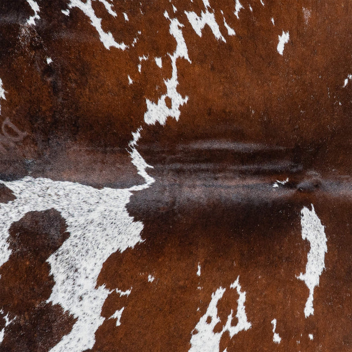 Brazilian Chocolate and White Cowhide Rug Size 7'6" L x 6'3" W 3098