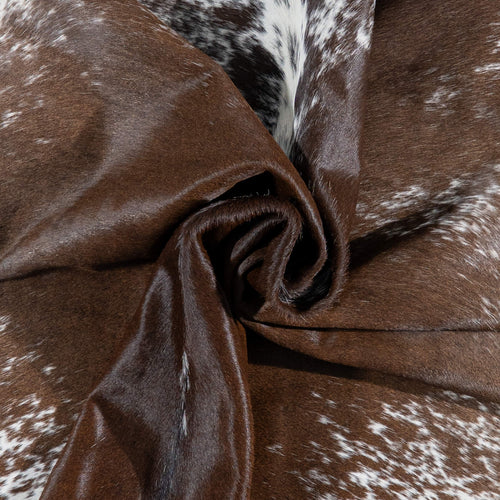 Brazilian Brown Salt and Pepper Cowhide Rug Size 7'9" L x 6'3" W 3099
