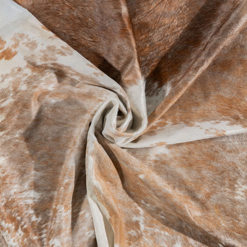 Brazilian Palomino and White Cowhide Rug Size 7'10" L x 6'9" W 3100