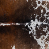 Brazilian Chocolate and White Cowhide Rug Size 7'5" L x 5'11" W 3102