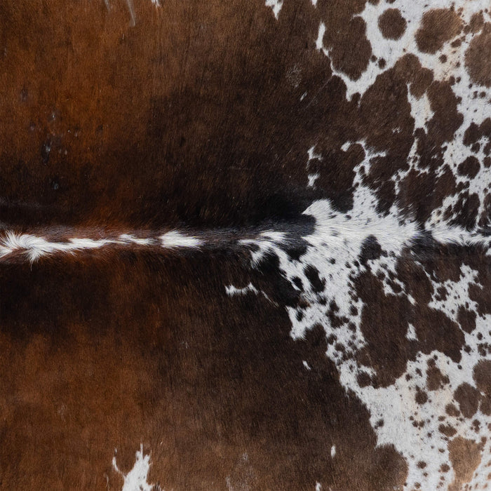Brazilian Chocolate and White Cowhide Rug Size 7'5" L x 5'11" W 3102
