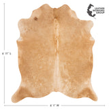 Brazilian Beige Cowhide Rug Size 6'11" L x 6'1" W 3104