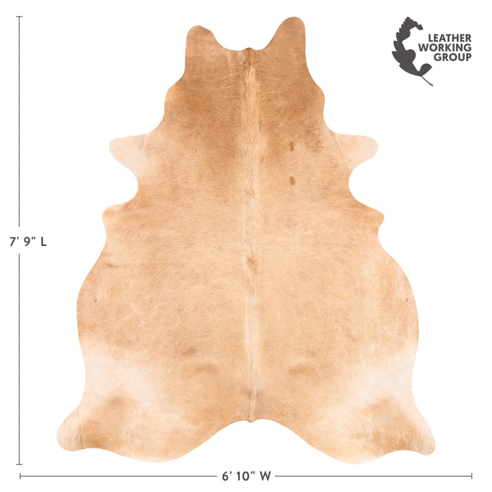 Brazilian Beige Cowhide Rug Size 7'9" L x 6'10" W 3110