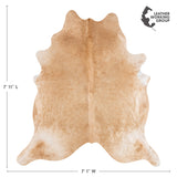 Brazilian Beige Cowhide Rug Size 7'11" L x 7'1" W 3112