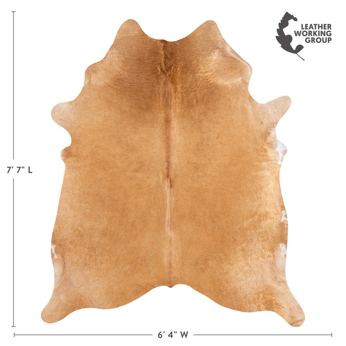 Brazilian Beige Cowhide Rug Size 7'7" L x 6'4" W 3113