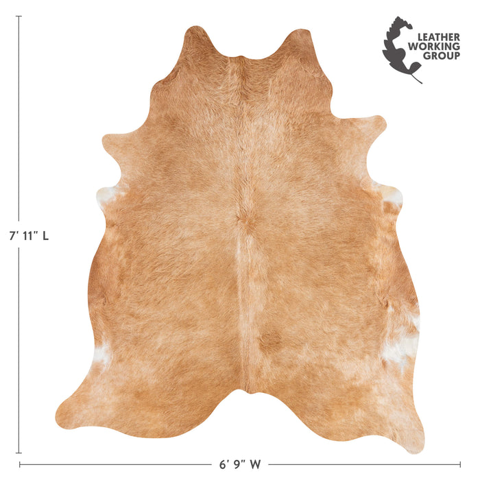 Brazilian Beige Cowhide Rug Size 7'11" L x 6'9" W 3116