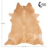 Brazilian Beige Cowhide Rug Size 7'10" L x 6'7" W 3117