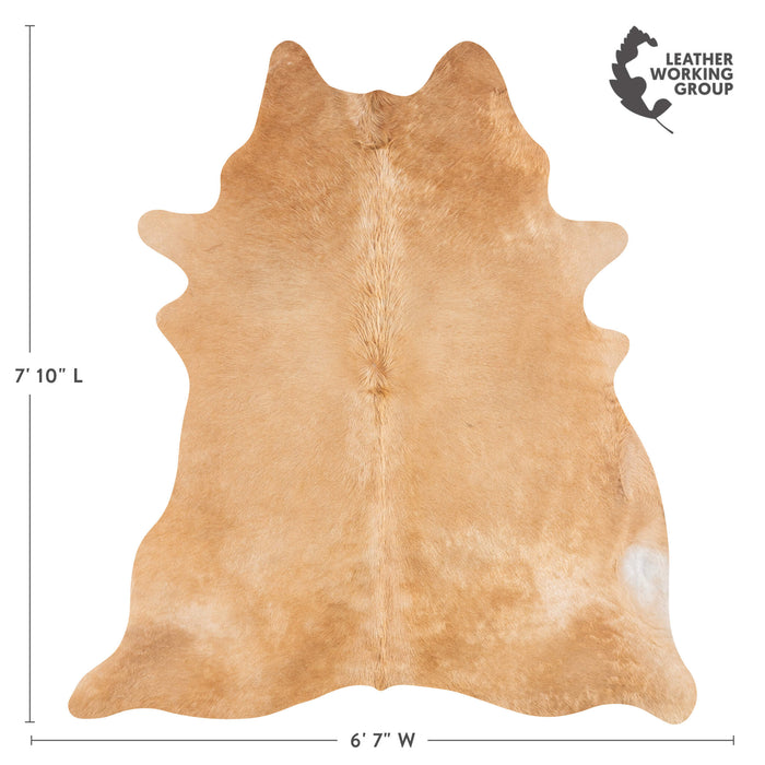 Brazilian Beige Cowhide Rug Size 7'10" L x 6'7" W 3117