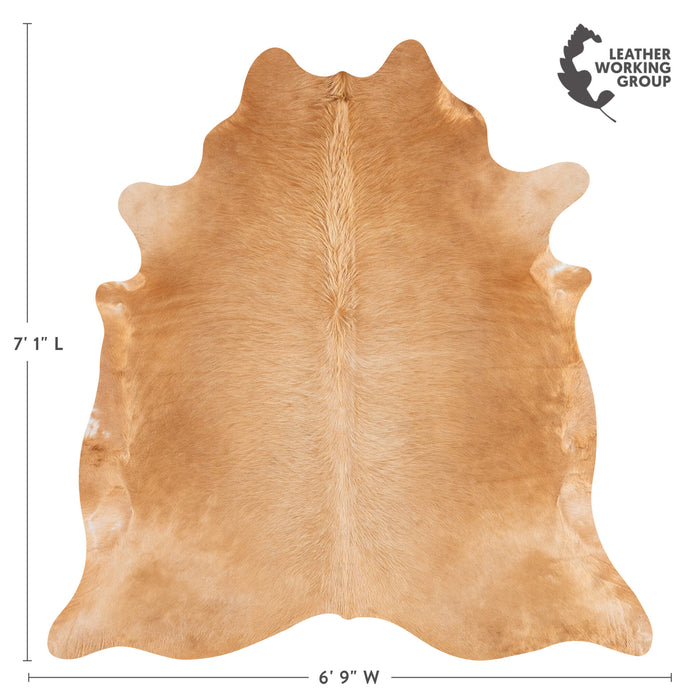 Brazilian Beige Cowhide Rug Size 7'1" L x 6'9" W 3119