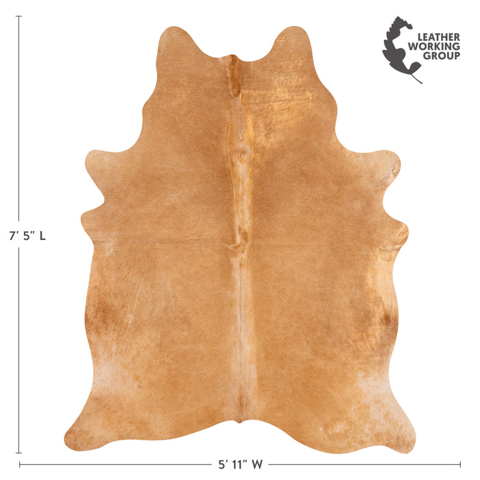 Brazilian Beige Cowhide Rug Size 7'5" L x 5'11" W 3121