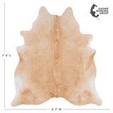Brazilian Beige Cowhide Rug Size 7'4" L x 6'7" W 3122