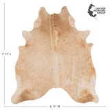 Brazilian Beige Cowhide Rug Size 7'11" L x 6'11" W 3128