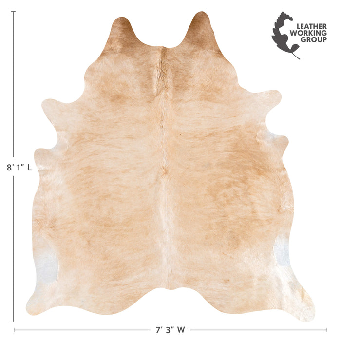 Brazilian Beige Cowhide Rug Size 8'1" L x 7'3" W 3129