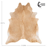 Brazilian Beige Cowhide Rug Size 8'5" L x 7'3" W 3130