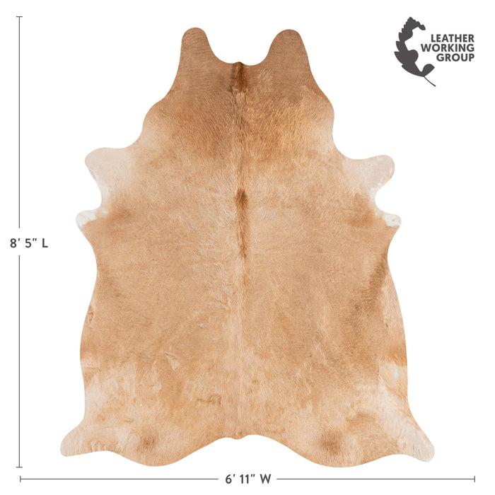 Brazilian Beige Cowhide Rug Size 8'5" L x 6'11" W 3131