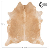 Brazilian Beige Cowhide Rug Size 7'7" L x 6'9" W 3132