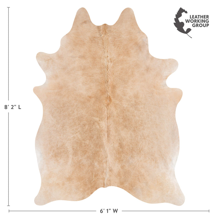 Brazilian Beige Cowhide Rug Size 8'2" L x 6'1" W 3133