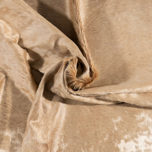 Brazilian Beige Cowhide Rug Size 7'11" L x 6'8" W 3134