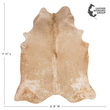 Brazilian Beige Cowhide Rug Size 7'11" L x 6'8" W 3134