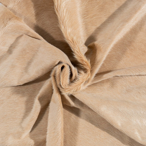Brazilian Beige Cowhide Rug Size 7'10" L x 6'10" W 3135