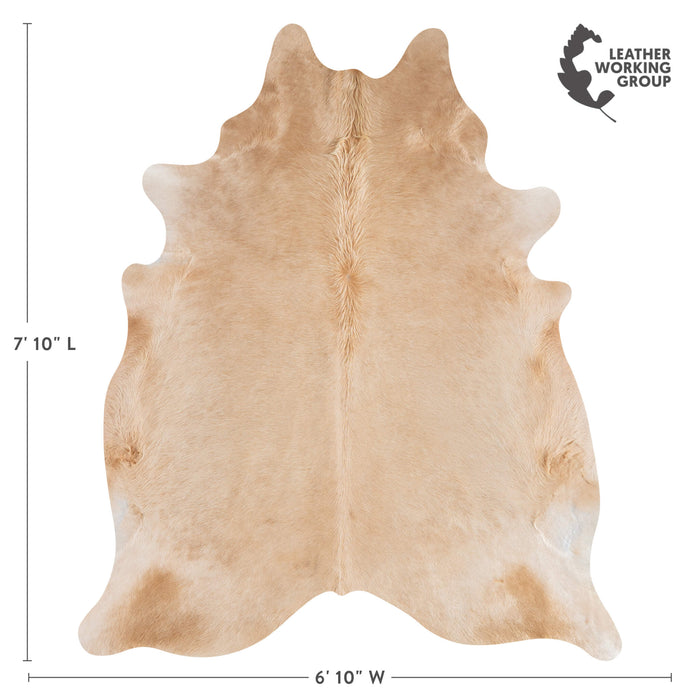 Brazilian Beige Cowhide Rug Size 7'10" L x 6'10" W 3135