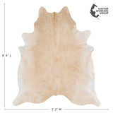 Brazilian Beige Cowhide Rug Size 8'4" L x 7'2" W 3136