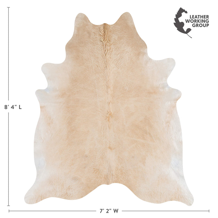 Brazilian Beige Cowhide Rug Size 8'4" L x 7'2" W 3136