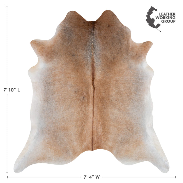 Brazilian Grey Palomino Cowhide Rug Size 7'10" L x 7'4" W 3137
