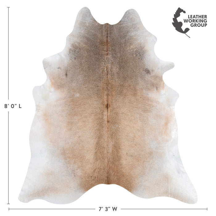 Brazilian Grey Palomino Cowhide Rug Size 8'0" L x 7'3" W 3145