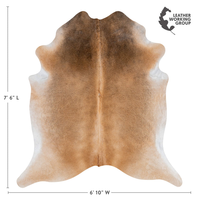 Brazilian Grey Palomino Cowhide Rug Size 7'6" L x 6'10" W 3146