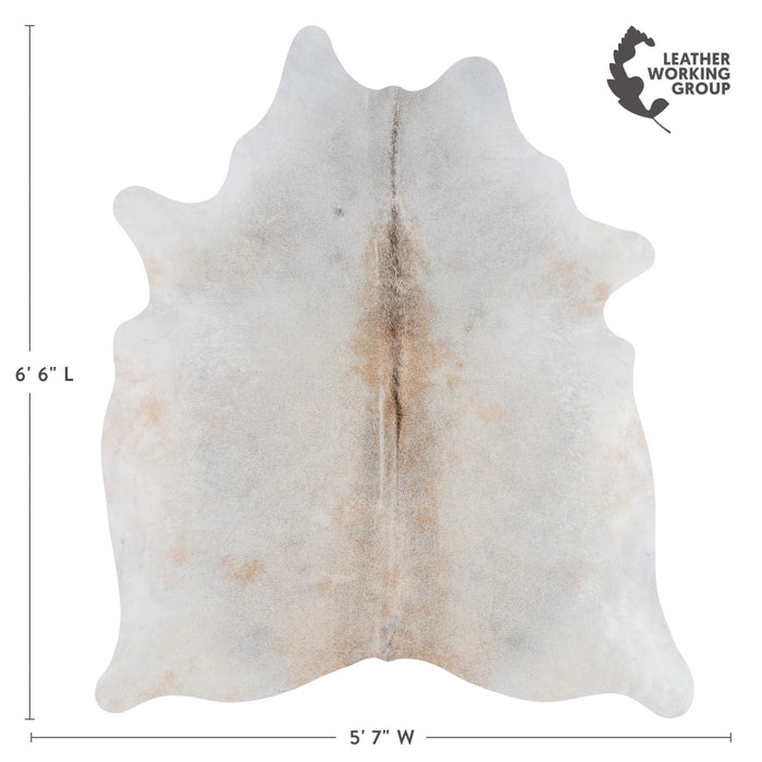 Brazilian Grey Palomino Cowhide Rug Size 6'6" L x 5'7" W 3154