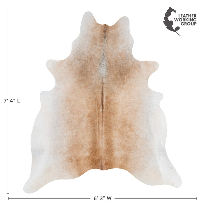 Brazilian Grey Palomino Cowhide Rug Size 7'4" L x 6'3" W 3155