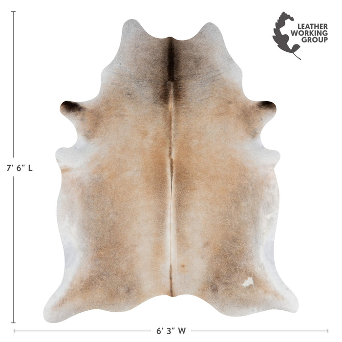 Brazilian Grey Palomino Cowhide Rug Size 7'6" L x 6'3" W 3163