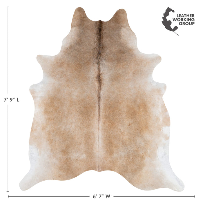 Brazilian Grey Palomino Cowhide Rug Size 7'9" L x 6'7" W 3165