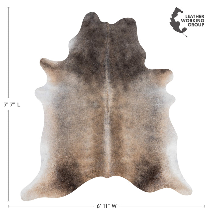 Brazilian Grey Palomino Cowhide Rug Size 7'7" L x 6'11" W 3177
