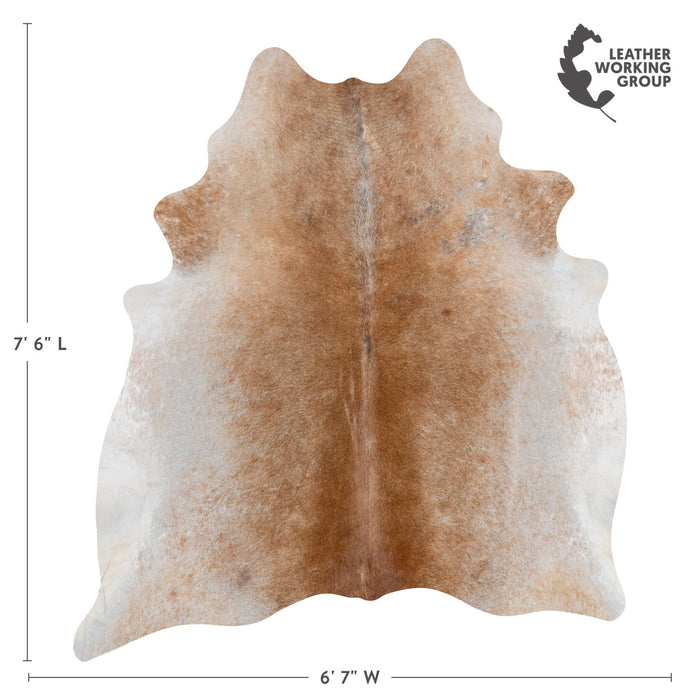 Brazilian Grey Palomino Cowhide Rug Size 7'6" L x 6'7" W 3178