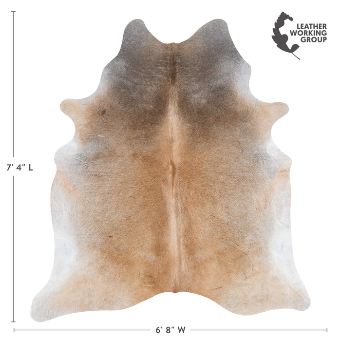 Brazilian Grey Palomino Cowhide Rug Size 7'4" L x 6'8" W 3179