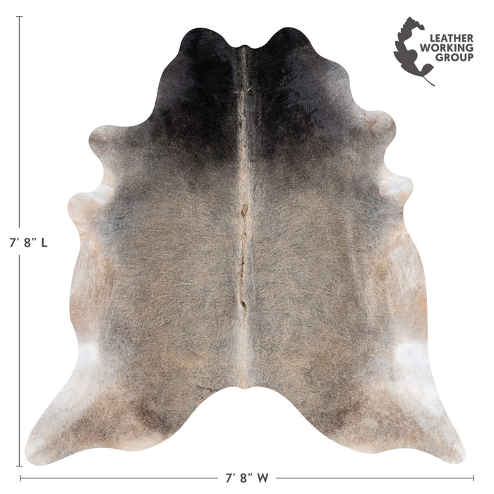 Brazilian Grey Palomino Cowhide Rug Size 7'8" L x 7'8" W 3180