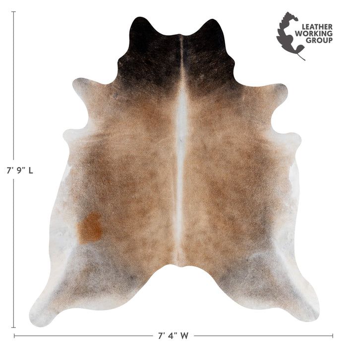 Brazilian Grey Palomino Cowhide Rug Size 7'9" L x 7'4" W 3185