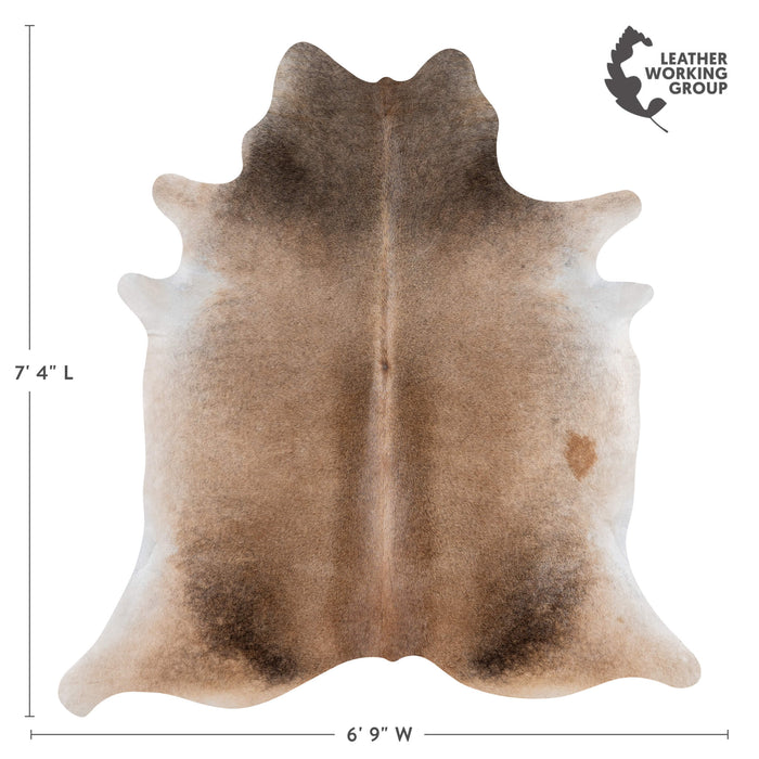 Brazilian Grey Palomino Cowhide Rug Size 7'4" L x 6'9" W 3186