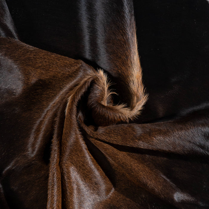 Brazilian Mahogany Cowhide Rug Size 7'10" L x 7'6" W 3187