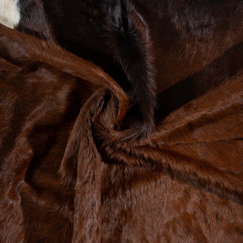 Brazilian Mahogany Cowhide Rug Size 7'10" L x 7'2" W 3189