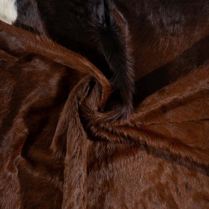 Brazilian Mahogany Cowhide Rug Size 7'10" L x 7'2" W 3189