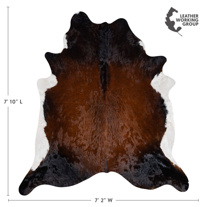 Brazilian Mahogany Cowhide Rug Size 7'10" L x 7'2" W 3189