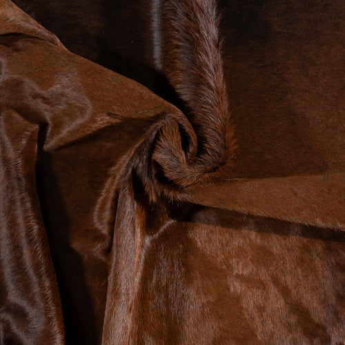 Brazilian Mahogany Cowhide Rug Size 7'4" L x 6'8" W 3190