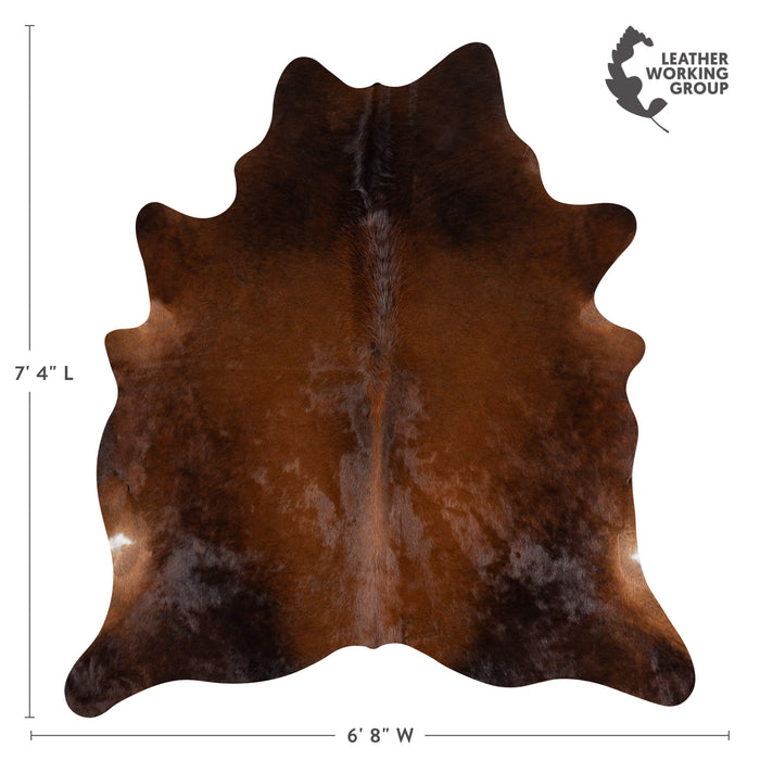 Brazilian Mahogany Cowhide Rug Size 7'4" L x 6'8" W 3190