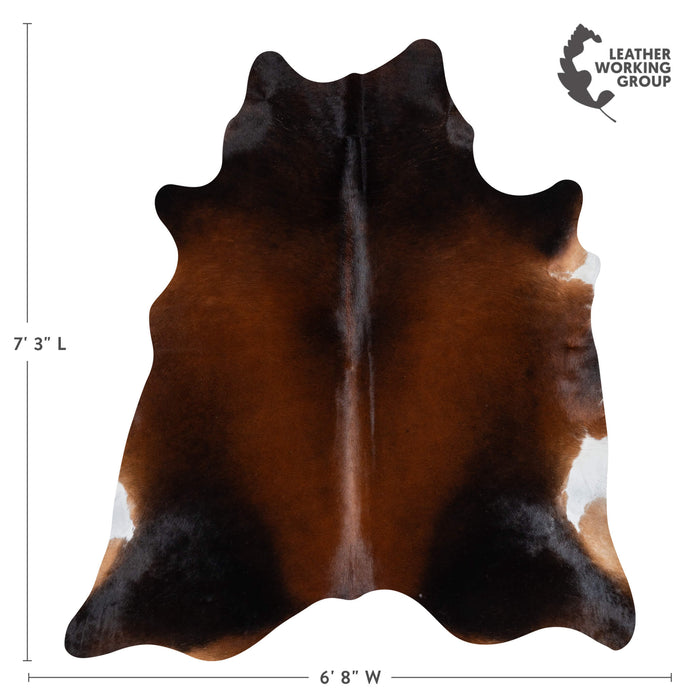 Brazilian Mahogany Cowhide Rug Size 7'3" L x 6'8" W 3191