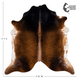Brazilian Mahogany Cowhide Rug Size 7'1" L x 7'0" W 3195